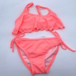 Girls Snapper Rock 2 Piece Bathing Suit Coral
